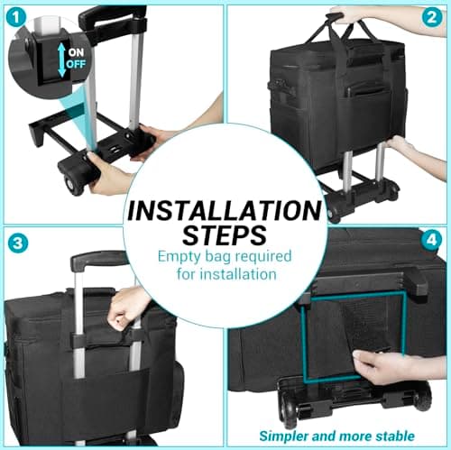 SUNDOY Rolling Teacher Bag with Detachable Trolley, 17.3" Laptop Tote Bag — view 4