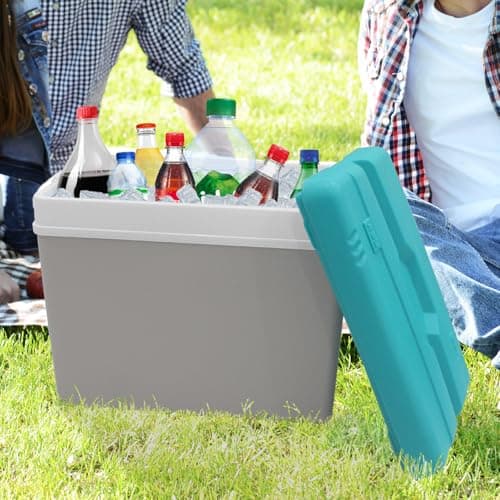 Daniel James Large Cool Box - 15L, 24L or 35L Insulated Cooler Box with Carry Handle & Lid for Ice Cold Food & Drink - Lightweight & Durable for Camping, Picnic & Travel (Grey, 35-Litre) — view 6