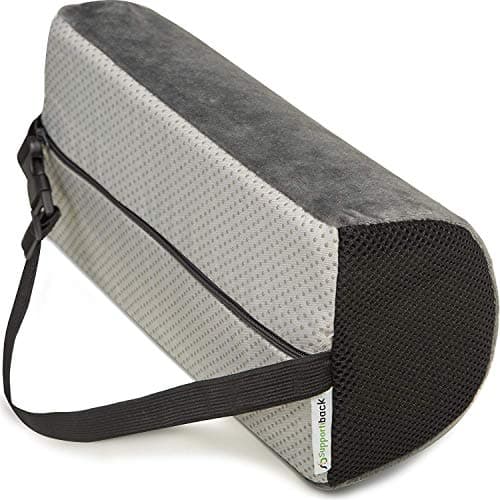 Supportiback Lumbar Support Cushion - Physiotherapist Designed with Optimum Density - 10X More Breathable Plant-Based Foam - Cooling Antibacterial Cover,Black