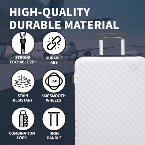 FLYMAX 32" Extra Large Suitcase 4 Wheel Lightweight Suitcases Luggage Hard Shell ABS Travel Case Hold Check in Fits 23kg - 35kg + 3 Digit Lock + 1 Year Warranty 125 Litre Capacity — view 4