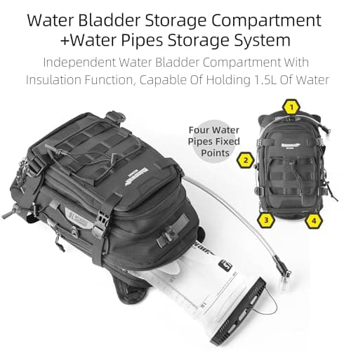 Rhinowalk Motorcycle Tank Bag Multifunctional Motorbike Storage Bag Luggage Backpack with Molle System Water Bladder Shoulder Strap Rucksack — view 4