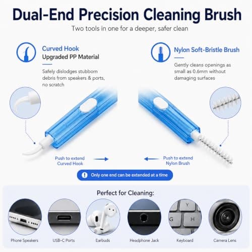 12 Pack Phone Cleaning Kit with USB-C Plugs & Dual-End Brushes — view 3