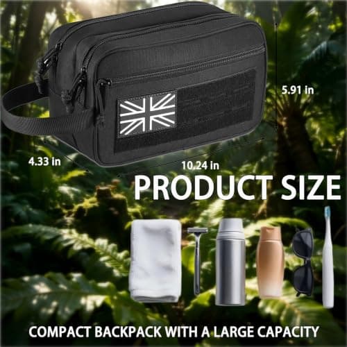 Tactical Toiletry Bag for Men with Molle System (No Removable Patch) — view 2