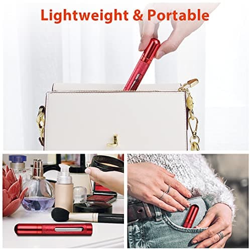 ACWOO Perfume Atomiser Bottles, 5Pcs 12ml Refillable Perfume Atomizer Empty Spray Bottles, Travel Fine Mist Fragrance Bottle with Window, Portable Purse Pocket Handbag Perfume Bottle for Men and Women — view 4