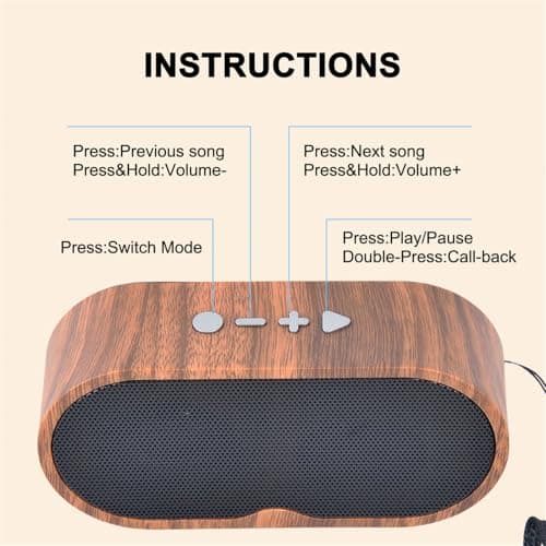 ZZOSRDR Bluetooth Speaker, Portable Wireless Speakers Bluetooth 5.3 Speaker with 3D Stereo HiFi Bass, 1200mAh Battery, 15 Hour Playtime, Support Bluetooth/U-Disk/TF Card — view 5