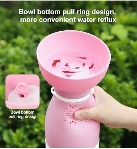 Shiergongli 2-in-1 Foldable Dog Water Bottle & Food Container – 600ml Portable Pet Dispenser with Bowl & Leakproof Valve, BPA-Free Travel Feeder for Puppy, Cat, Small Pets (Green, 600ml+260ml) — view 4