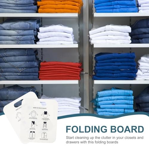 2pcs PP Shirt Folding Board White for Collared and Long Sleeve Shirts — view 3