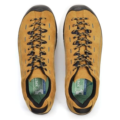 XPETI Men Leather Trail Shoe Slip on Low Top Approach Style Shoes 9 Yellow — view 4