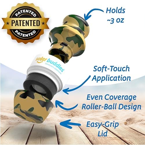 Solar Buddies Sunscreen Applicator - Camo Single - Refillable Roll on Sponge Sunscreen, Suncream & Lotion Applicator For Kids, Adults & Families - Holds 3.4fl oz, Perfect Size for Travel — view 2