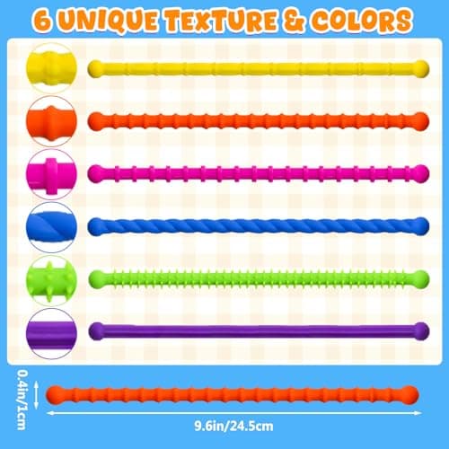 Jovicos 6 Pack Fidget Toys Textured Stretchy Sensory Stick, Sensory Toys — view 5