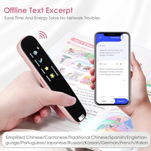 HuuppHip OCR Reader Pen, 112 Languages, Dyslexia Aid, Pink — view 5