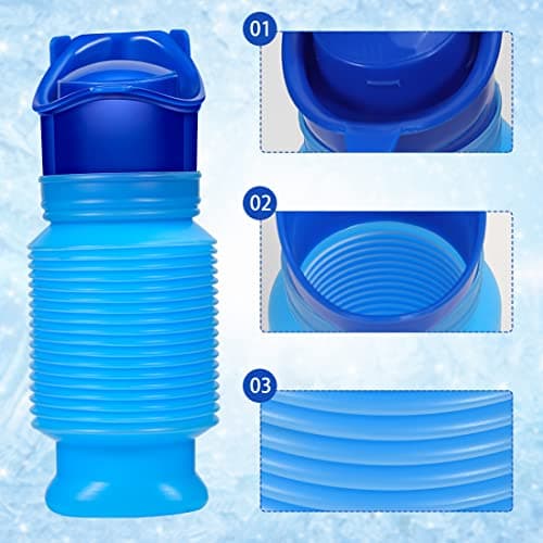 CUNQN Emergency Toilet Shrinkable Urinal Portable Mobile Toilet 750ML Urine Pee Bottle for Camping Hiking Car Travel Traffic Jam Queuing — view 3
