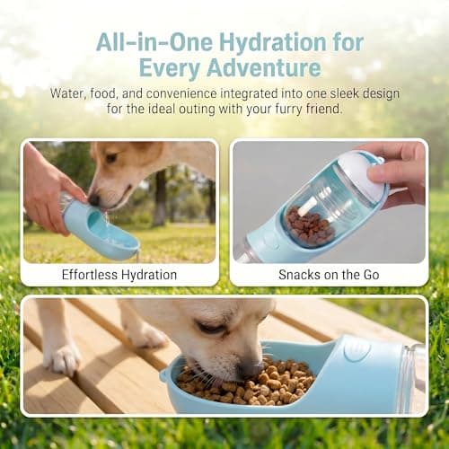 Dog Water Bottle, 4-In-1 Portable Pet Drinking Flask, Leakproof — view 5