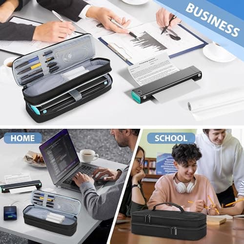 Double Layers Portable Printer Case for Wireless Thermal Printer, Black — view 6