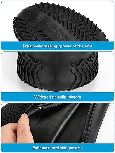 Zbksywa Waterproof Shoe Covers for Rain Silicone Overshoes with Zipper Non-Slip Galoshes for Men and Women — view 4