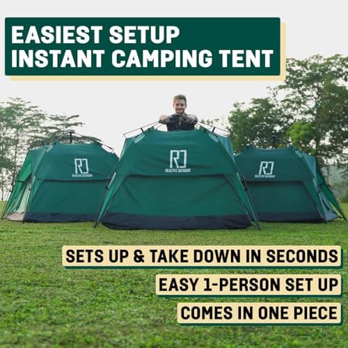 Reactive Outdoor Tent - 3 Second Tent - 3 Sec Instant Pop Up - Easy and Quick Setup Camping - 1 Person Setup Waterproof Double Layer Outdoor Camping Tent (Small (1-2 Person)) — view 4