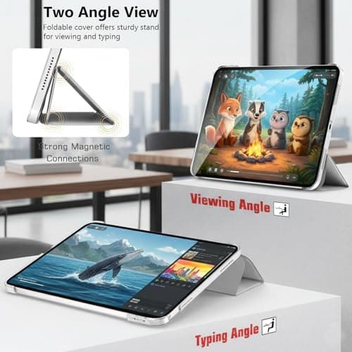 GALTD for iPad A16 Case Smart, 11th Generation 11inch/iPad 10th Generation Case 10.9" (2025-2022) Auto Wake/Sleep Cover, Slim Stand Cover with Hard Back, Support Touch ID, White — view 3