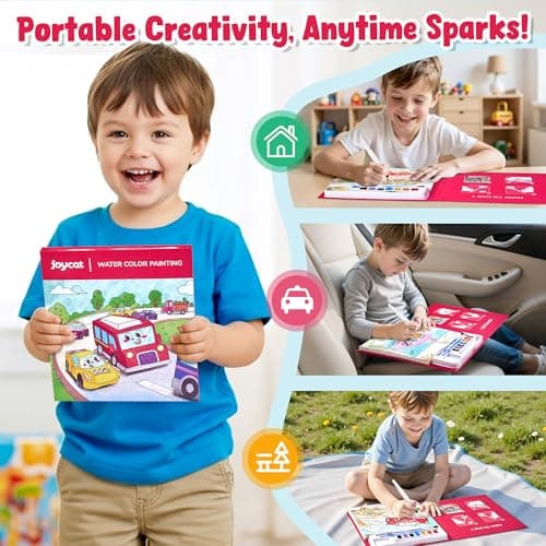 JoyCat Paint with Water Coloring Books for Toddlers (Transportation) — view 6