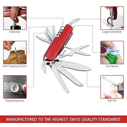 Swiss Eagle Multi-Tool Army Knife - Packs 30 Tools in Your Pocket (Classic Red) — view 3