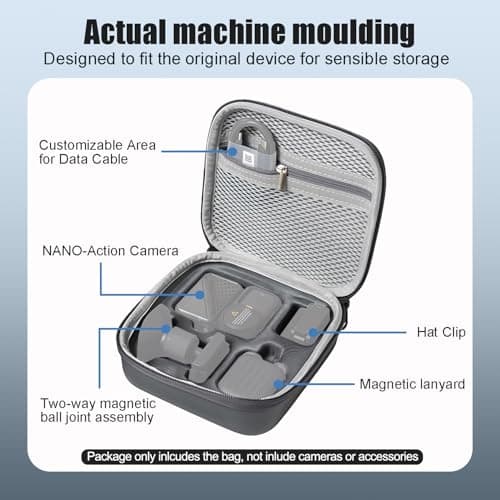 Mini Carrying Case Camera Storage Bag Compatible for DJI Osmo Nano (Black) — view 6