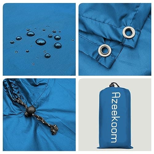 Azeekoom Rain Jacket Rain Poncho, Raincoat Waterproof Unisex Camping Tent Camping Blanket 3-in-1 Multifunctional Rain Cape for Outdoor Picnic Trekking Camping Fishing Hunting Trip (Dark Blue) — view 2