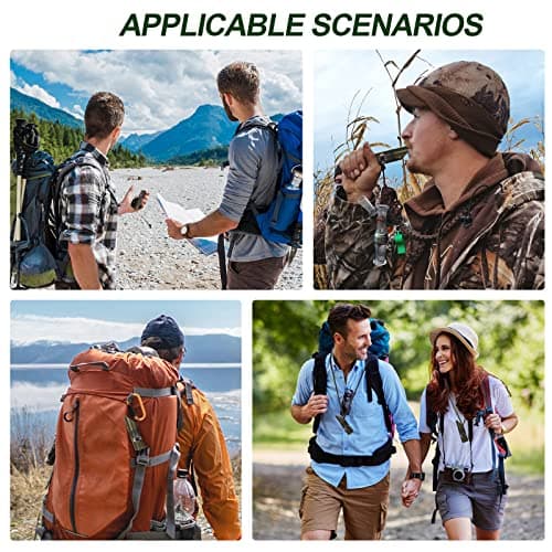 Vspek 7 in 1 Survival Whistle, Camping Survival Tool, Emergency Whistle Compass/Thermometer/LED Torch/Magnifier/Mirror with Lanyard Safety Kit, Outdoor Multifunctional Tool for Camping, Hiking — view 6