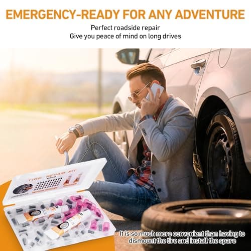 MetFun 40 PCS Quickfix Tyre Repair Screw Kit with 2 Tubes of Sealant Glue — view 6