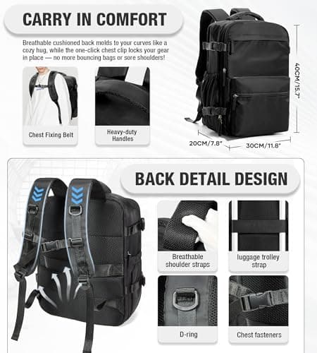 Vacuum Travel Backpack Women with Pump Vaultbag Ryanair Cabin Bags 40x30x20 — view 6