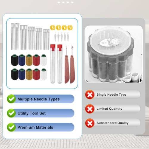 72 PCS Large Eye Hand Sewing Needles, Stainless Steel Needles & Thread — view 6