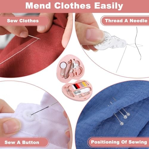 Mini Sewing Kit Travel for Adults, Small Sewing Kit Travel Size Portable Tiny Needle and Thread Kits for Women Wedding Starter Mom Traveling Beginner Traveler Hotel — view 2