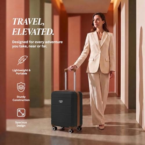 LUGG Jetset 15" Lightweight Cabin Suitcase - EasyJet Underseat Carry On Luggage, ABS Hard Shell, Scratch-Resistant Finish, Secure Lock, Smooth 360° Spinner Wheels (45x33x20cm) — view 2