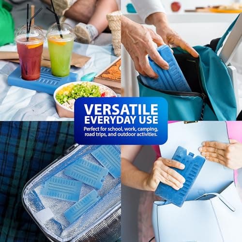ZENO Freezer Blocks 6 Pack | Reusable Ice Pack | Ice Blocks for Cool Bags, Lunch Box, Travel, Picnic | Maintains Cold Temperature for Hours | Freezer Block for Food & Drink | Leakproof | Ultra Durable — view 6
