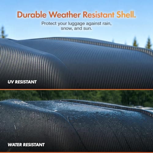 VonHaus Car Roof Box 270L – Weather Resistant Storage Carrier with Carbon Fibre Effect Finish & UV Resistant – 9.5 Cubic Feet with Central Locking System & Universal Fixing for Travel & Luggage — view 4