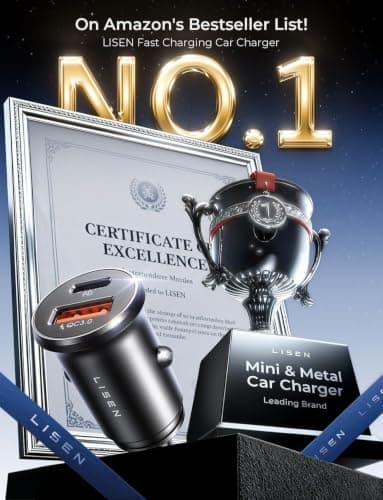 LISEN Car Charger USB C Fast Charge 69W Cigarette Lighter USB Charger 12V — view 5