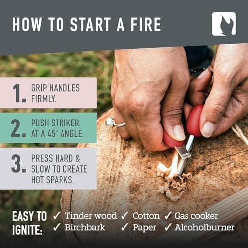 Light My Fire Swedish Flint Fire Starter Ferro Rod Survival Tools SCOUT Fire Steel Bushcraft Camping Gear Flint and Steel Fire Starter Kit 2-in-1 Fire Flint and Striker 3,000 Strikes — view 4