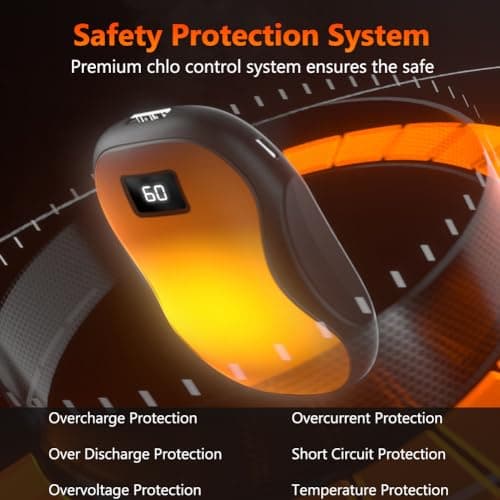 Hand Warmers Rechargeable, Electric Handwarmers Portable Pocket Hand Warmer 3 Heating Modes USB Electric Split Rechargeable Hand Warmer for Men Women Outdoor Sports, Camping, Christmas (Black) — view 6