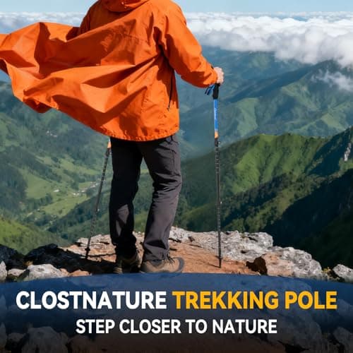 Clostnature Lightweight Adjustable Walking Poles, 2 Pack Trekking Poles — view 6
