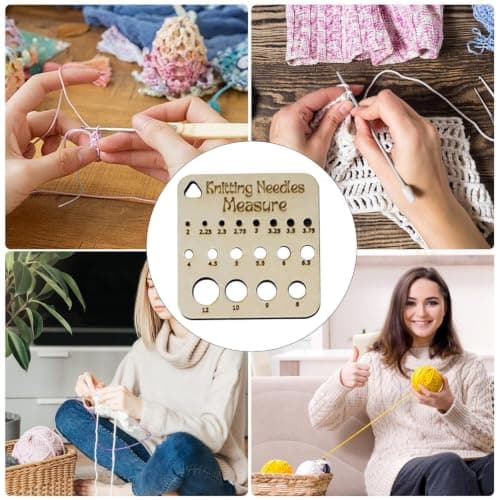 Knitting Gauge Wooden Square Tool For Measuring Wool — view 4