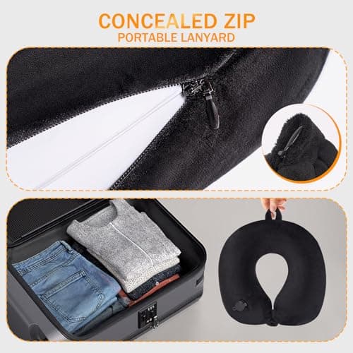 JetsCush Inflatable Neck Pillow, Compact Airplane Travel Pillow for Adults — view 6