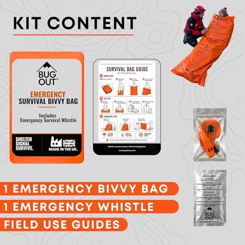 BUG OUT Survival Bivvy Bag with Emergency Whistle, Made in the UK — view 2