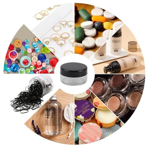OBYJCA 4 Pcs Travel Pots, 10 Gram Small Containers with Lids, Small Plastic Sample Pots with Lids for Toiletries, For Face Creams, Sample, Make-Up (Black) — view 6