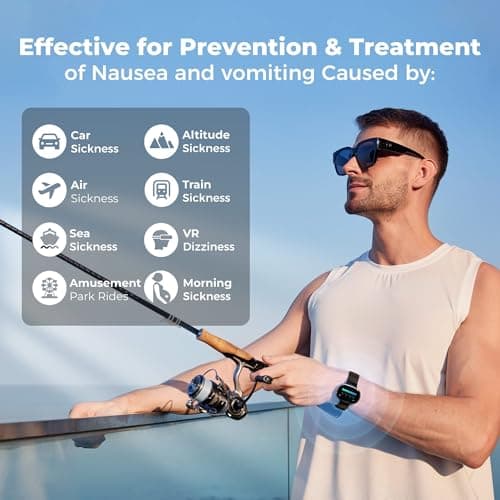 EmeTerm Smart FDA-Cleared Anti-Nausea Wristwatch Touchscreen IP67 Waterproof Morning Motion Sickness Relief Rechargeable Fast Acting Drug Free — view 4