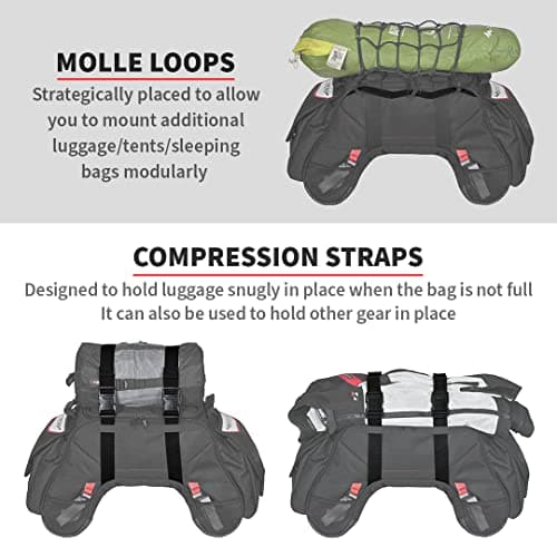 ViaTerra Claw Mini 48L Waterproof Motorcycle Tail Bag with 4-Point Mounting — view 5