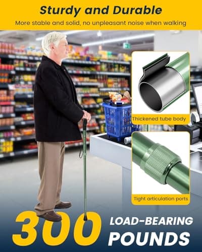 Walking Stick for Women, Adjustable Folding Walking Sticks for 5.2FT-6.1FT Ladies, 5-Section Different Size Collapsible Cane for Elderly — view 5