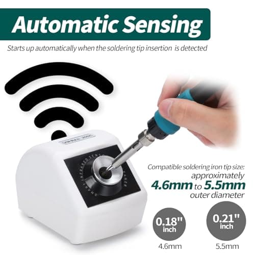 YIHUA 200C Motorized Soldering Iron Tips Cleaner with Infra-red Sensor, 4 Brass Wool Brushes, 12V Power Adapter, Pry Bar,Compatible with 900M Series, 907 Series, 902 Series(UK Plug) — view 2
