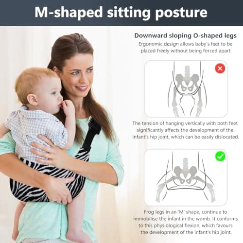 AOOWU Baby Carrier, Baby Sling Carrier, Toddler Carrier, Baby Wrap Carrier with Adjustable Shoulder Straps, Child Sling Baby Side with Shoulder Strap, Baby Sling for Newborns to Toddlers — view 5