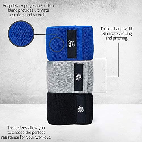 CFX Resistance Bands 3 Sets, Premium Exercise Bands with Non-Slip Design for Hips & Glutes, 3 Resistance Level Workout Booty Bands for Women and Men,Home Training,Fitness,Yoga — view 6
