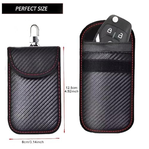 Key Fob Protector Pouch - Compact Carbon Fiber Signal Blocking Pouch for Car Keys and Wallets, RFID Blocking Anti-Theft Remote Entry Protection (Pack of 1) — view 2