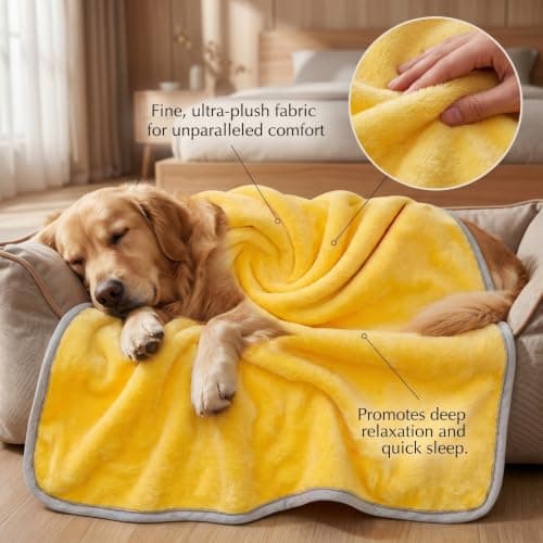 Calming Yellow Dog Blanket, Soft, 28X20In, Calming Blanket For Dogs — view 3