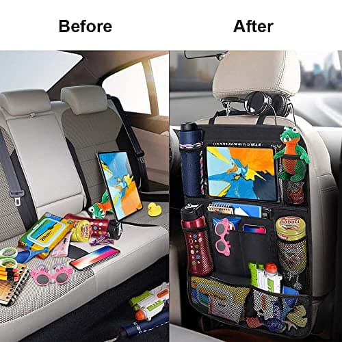 Gsrhzd Car Seat Organiser, with Clear Touch Screen Tablet Holder, 9 Pockets — view 6